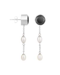 Augustine Jewels - Metallic Spinel And Pearl Silver Drop Earrings - Lyst