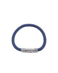 Nialaya - Dark Blue Stingray Bracelet With Silver Lock for Men - Lyst