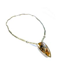 Serena Fox - Metallic Dendrite Shield Yellow Gold And Quartz Necklace - Lyst