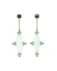 Ri Noor - Multicolor Blue Chalcedony With Tsavorite And Diamond Earrings - Lyst