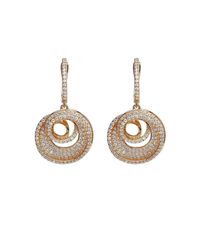 Lustre of London - Metallic Rose Spiral Drop Earrings - Lyst