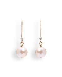 Kaizarin - Multicolor 18k Rose Gold & Diamond Pearl Drop Earrings - Lyst