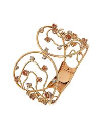 Botta Gioielli - Metallic Orange Sapphires And Diamonds Waves Bracelet - Lyst