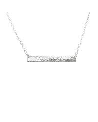 Murkani Jewellery - Metallic Sterling Silver Plain Bar Necklace | - Lyst