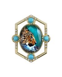 Spencer Fine Jewelry - Blue Leopard Pendant And Brooch - Lyst
