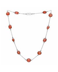 Donatella Balsamo - Metallic Amazonia Red Onyx Chain Necklace Silver - Lyst
