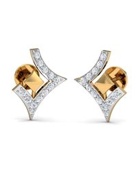 Diamoire Jewels - Metallic Clinquant Cut Pave Diamond Earrings In 18kt Yellow Gold - Lyst