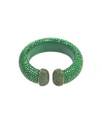 Latelita London - Stingray Cuff Gold Jade Green - Lyst