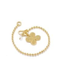 Vicky Davies - Metallic Sterling Silver & 18kt Gold Four Leaf Clover Bracelet - Lyst