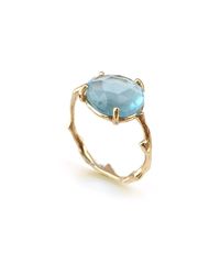 Brandts Jewellery - Twig Ring In Solid Gold With Freeform Rose Cut Blue Topaz - Lyst
