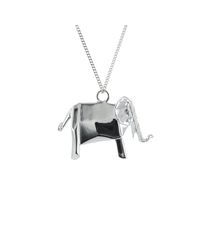 Origami Jewellery - Metallic Elephant Silver Necklace - Lyst