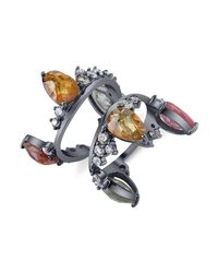 Bochic - Metallic Fancy Sapphire And Diamond Crown Ring - Lyst