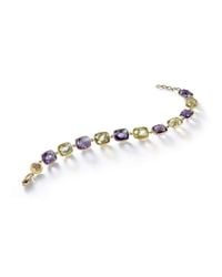 BCOUTURE - Multicolor Lime Quartz And Purple Amethyst Line Bracelet - Lyst
