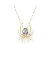 J.Herwitt - Metallic Large Spider Pendant Yellow Gold / Black Rhodium - Lyst