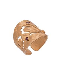 Mishanto London - Multicolor Garnet Veneto Hamsa Ring - Lyst