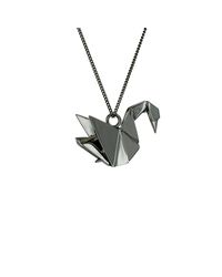 Origami Jewellery - Metallic Swan Black Silver Necklace - Lyst