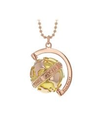 True Rocks - Metallic Medium Yellow & Rose Gold Plated Silver Revolving Globe Pendant - Lyst
