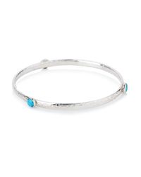 Lavan - Metallic Sterling Silver Opal Bangle Set With 6 Mm Stones - Lyst
