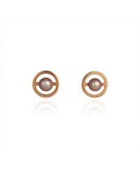 Cara Tonkin - Multicolor Rose Gold Orbit Saturn Stud Earrings - Lyst