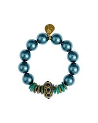 Devon Leigh - Multicolor Shell Pearl Stretch Bracelet - Lyst