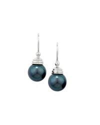 London Road Jewellery - Multicolor Burlington White Gold Grey Pearl Ball Drop Earrings - Lyst