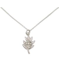 Delicacies Jewelry - Metallic 14kt White Gold Pave Olive Necklace - Lyst