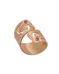 Mishanto London - Multicolor Garnet Veneto Hamsa Crossover Ring - Lyst