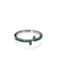 Polina Sapouna Ellis - Multicolor Antithesis Chevalier White Gold Ring On Emeralds - Lyst