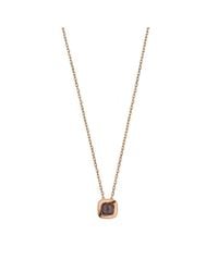 Purnell - Metallic Rose Gold And Smokey Quartz Checkerboard Necklace - Lyst
