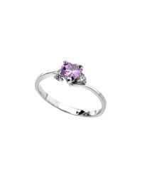 QP Jewellers - Metallic Cz Heart Promise Engagement Ring In 9kt White Gold - Lyst