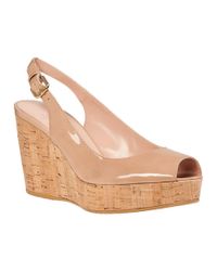 Stuart Weitzman - Natural Jean Slingback Adobe Patent - Lyst