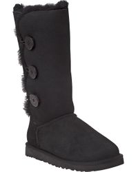 Ugg - Bailey Button Triplet Boot Black Suede - Lyst