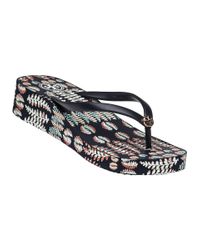Tory Burch - Blue Thandie Wedge Flip-Flops - Lyst