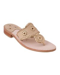 Jack Rogers - Metallic Nantucket Gold Thong Sandal Gold/camel Leather - Lyst