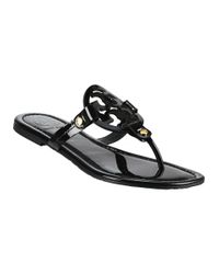 Tory Burch - Miller Thong Sandal Black Patent - Lyst