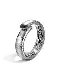 John Hardy | Metallic Classic Chain Hammered Kick Cuff With Black Sapphire | Lyst