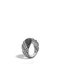 John Hardy | Twisted Chain Band Ring With Black Sapphire | Lyst