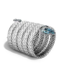 John Hardy | Cobra Multiple Coil Bracelet With Blue Topaz And Diamonds | Lyst