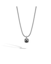 John Hardy | Classic Chain Pendant Necklace With Black Chalcedony | Lyst
