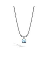 John Hardy | Blue Classic Chain Pendant Necklace In Silver With 8mm Gemstone | Lyst