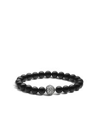 John Hardy | Classic Chain Bead Bracelet With Black Chalcedony | Lyst