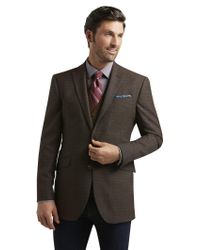 Jos. A. Bank Brown 1905 Collection Tailored Fit Mini Check Sportcoat Clearance for men