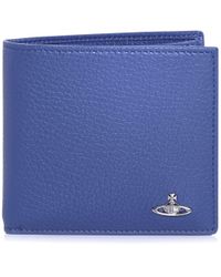 Vivienne Westwood Blue Leather Milano Wallet for men
