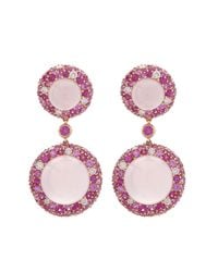 Sidney Garber - Pink Sapphire And Rose Quartz Cabochon Earrings - Lyst