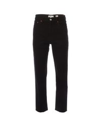Re/done - Black Stove Pipe Cropped Jeans - Lyst