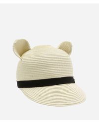 Karl Lagerfeld - Natural Cat Ears Straw Cap - Lyst