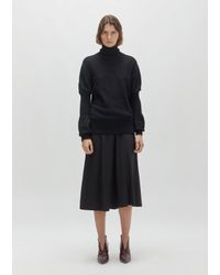 Lemaire Black High Neck Puff Sleeve Sweater