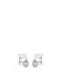 Messika | Multicolor 'glam'azone' Diamond 18k White Gold Cage Earrings | Lyst