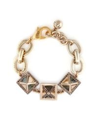 Lulu Frost | Metallic 'pyramides' Mix Gemstone Crystal Pavé Pyramid Stud Bracelet | Lyst