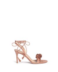 Gianvito Rossi | Multicolor 'flora' Ruffle Band Suede Sandals | Lyst
